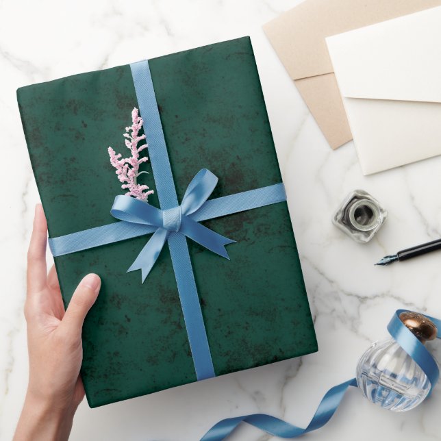 Papier Cadeau Texture Élégant Vert Émeraude Foncé Uni (Cadeaux)