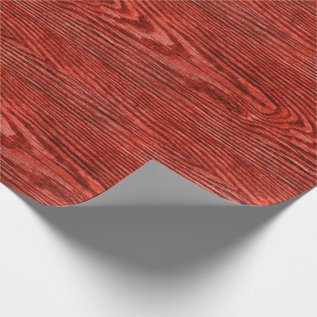 Papier Cadeau Texture en bois patiné rouge (Coin)