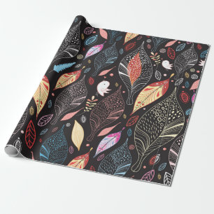 Papier Cadeau texture foliaire d'automne
