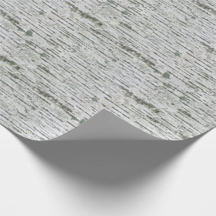 Papier Cadeau Texture gris blanc de bois de bouleau rustique