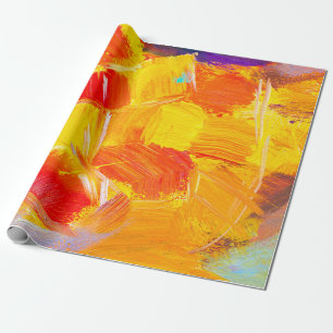 Papier Cadeau texture huile peinture fruit peinture couleur flor