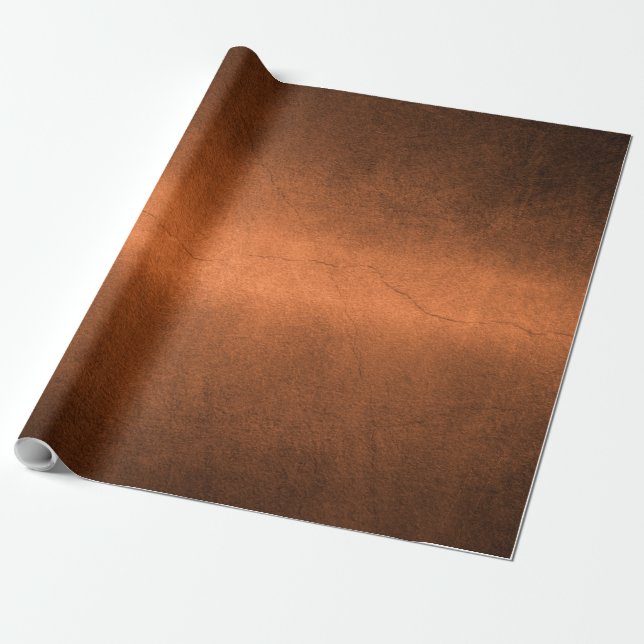 Papier Cadeau Texture métallique de cuivre affligée 2 (Déroulé)