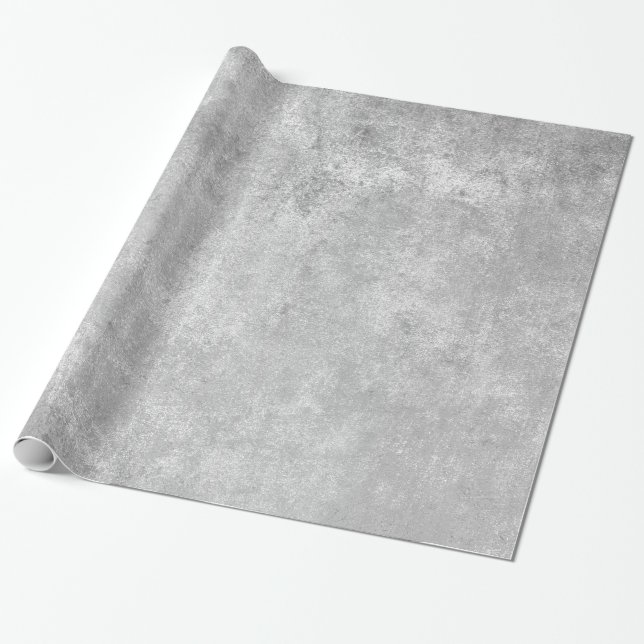 Papier Cadeau Texture moderne Elégante Métallique brillante gris (Déroulé)