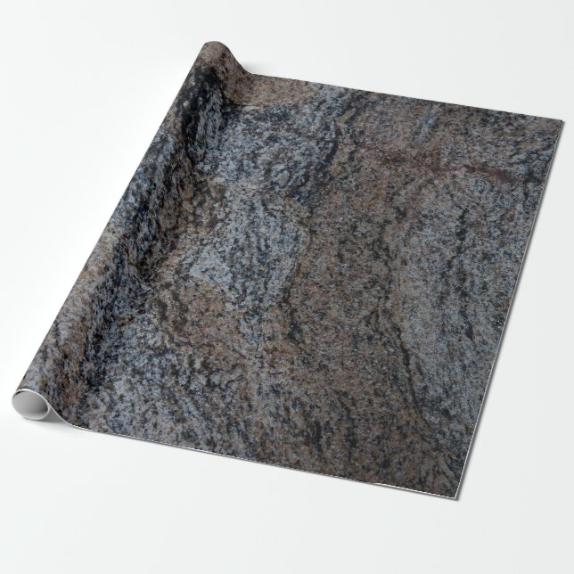 Papier Cadeau Texture noire rouge en pierre de granit (Déroulé)