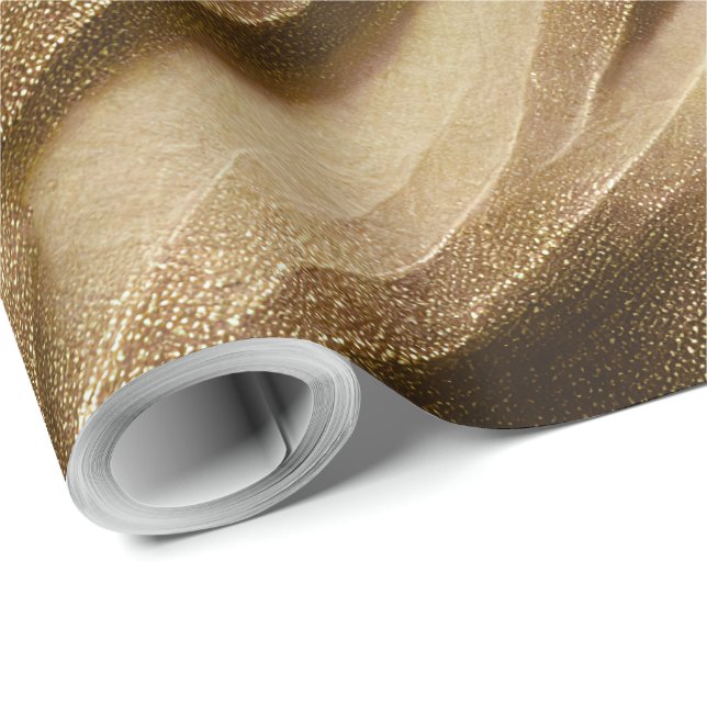 Papier Cadeau Texture Pailleté Motif Or Brillance (Coin rond)