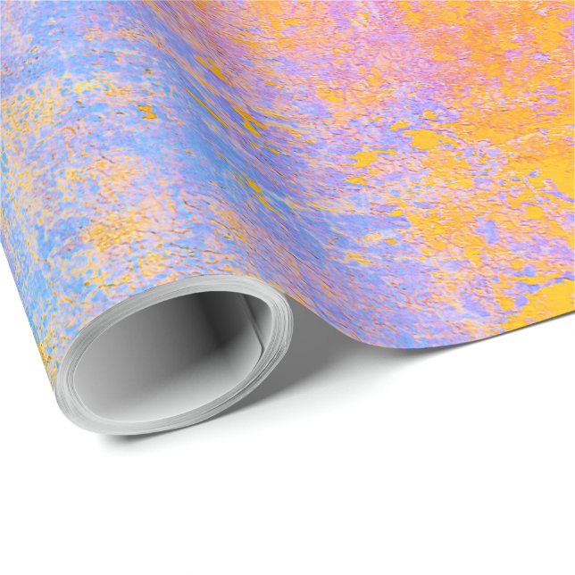 Papier Cadeau texture peinte dans des couleurs de coucher de sol (Coin rond)