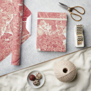 Papier Cadeau Texture rose en marbre d'or