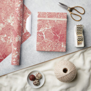 Papier Cadeau Texture rose en marbre d'or