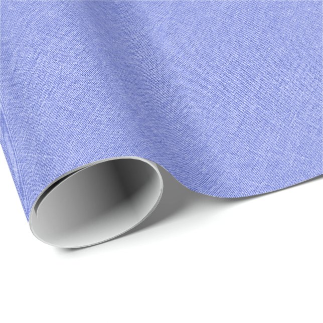 Papier Cadeau Texture simple de lin bleu (Coin rond)