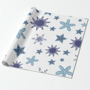 Papier Cadeau Textures de fonds à motif de flocon de neige niais