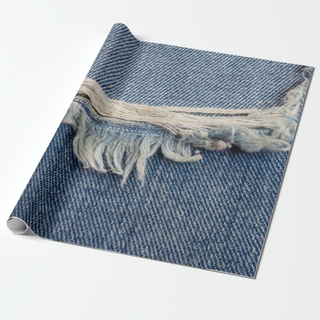 Papier Cadeau Textures déchiré jeans arrière - plan. (Déroulé)