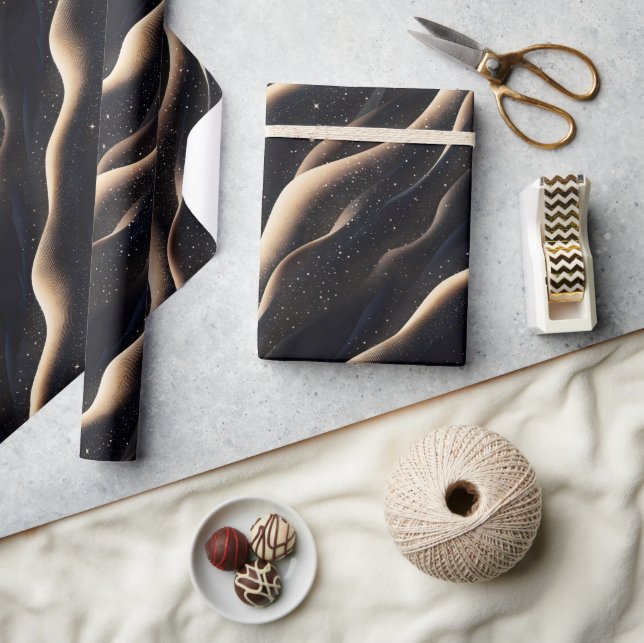 Papier Cadeau Textures élégantes de dunes de sable scintillantes (Artisanat)