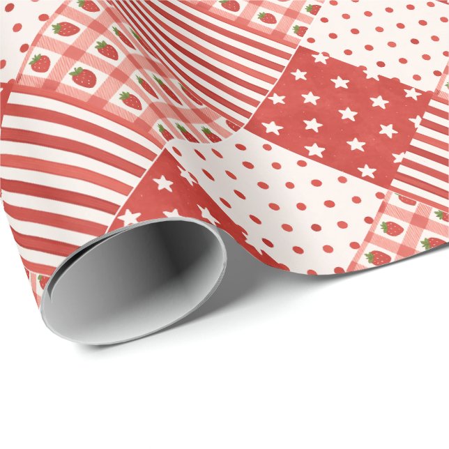 Papier Cadeau Textures Rouges (Coin rond)