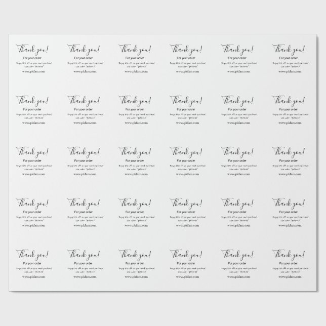 Papier Cadeau Thank you for purchase pink family business detail (Plat)
