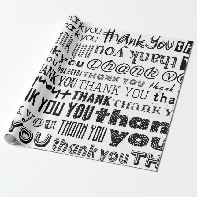 Papier Cadeau THANK YOU Typografy (Déroulé)