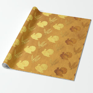Papier Cadeau Thankesgiving Gold Foil