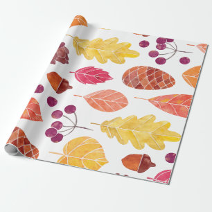 Papier Cadeau Thanksgiving automne feuille design