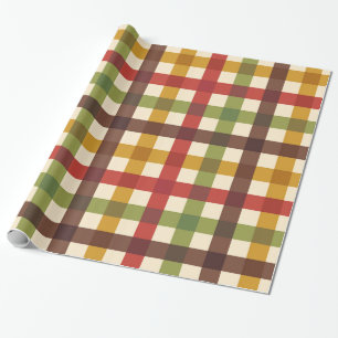 Papier Cadeau Thanksgiving Fall En vichy Plaid Tartan