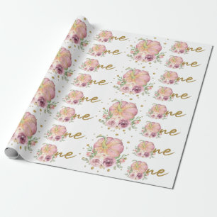 Papier Cadeau Thanksgiving Premier Citrouille Anniversaire rose