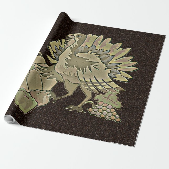 Papier Cadeau Thanksgiving Turquie sculpté - (Déroulé)