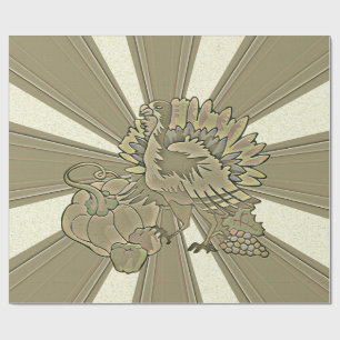 Papier Cadeau Thanksgiving Turquie sculpté -