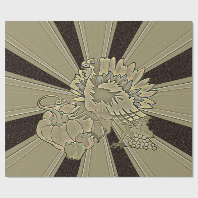 Papier Cadeau Thanksgiving Turquie sculpté - (Plat)