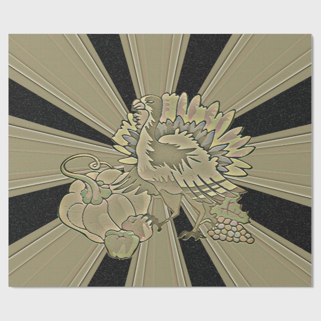 Papier Cadeau Thanksgiving Turquie sculpté - (Plat)