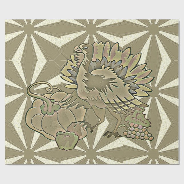 Papier Cadeau Thanksgiving Turquie sculpté - (Plat)