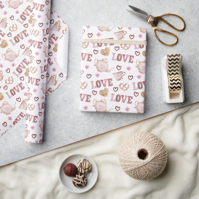Papier Cadeau Thé Amour Saint-Valentin (Artisanat)