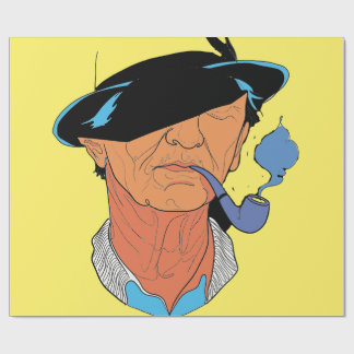 Papier Cadeau The Blue Smoke Sailor: Minimalist Portrait