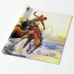 Papier Cadeau « The Bucker » Art occidental par Charles M Russel