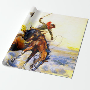 Papier Cadeau « The Bucker » Art occidental par Charles M Russel