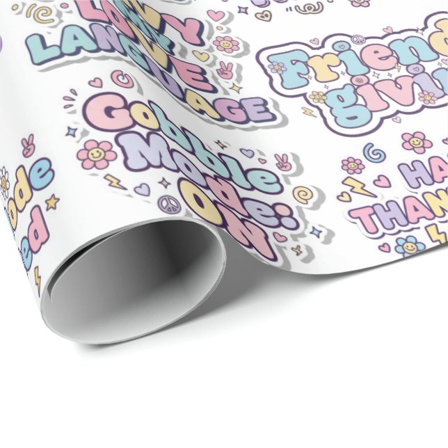 Papier Cadeau The Friendsgiving Feast Wrapping Paper (Coin rond)