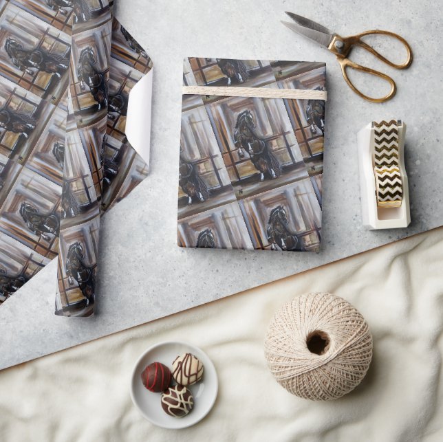 Papier Cadeau The Wild Horse Painting by Alfred Fox (Artisanat)