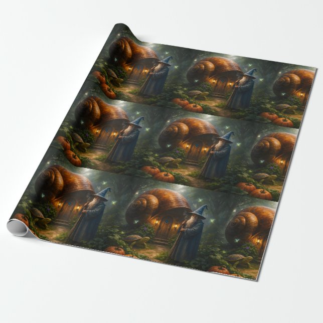 Papier Cadeau The wizard of the Shell fantasy mat wrapping paper (Déroulé)