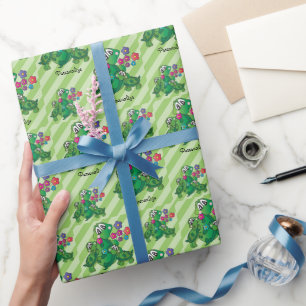 Papier Cadeau Thème Baby shower jumeau à la Tortue mignonne