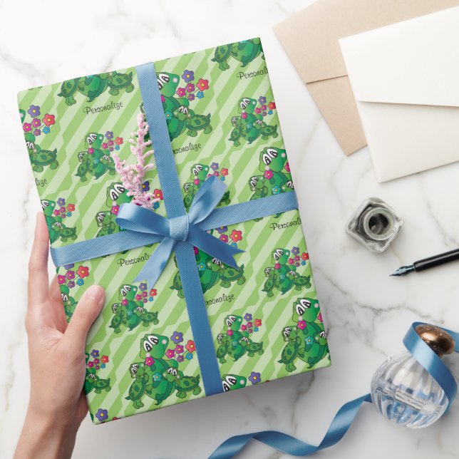 Papier Cadeau Thème Baby shower jumeau à la Tortue mignonne (Cadeaux)