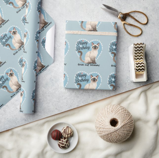Papier Cadeau Thème d'anniversaire pour les amateurs de chats si (Artisanat)