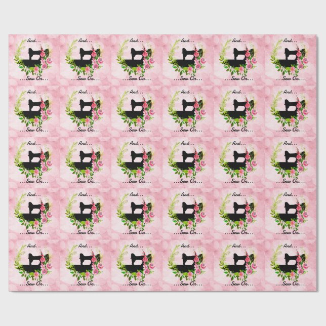 Papier Cadeau Thème d'artisanat de couture de machine à coudre v (Plat)