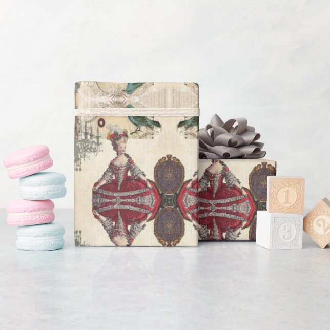Papier Cadeau Thème de fête d'anniversaire Marie Antoinette à Pa (Baby Shower)