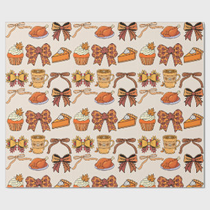 Papier Cadeau Thème de fête de Thanksgiving