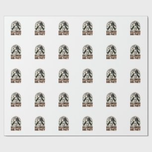 Papier Cadeau Thème de fête pour chien Halloween Chaudron de sor