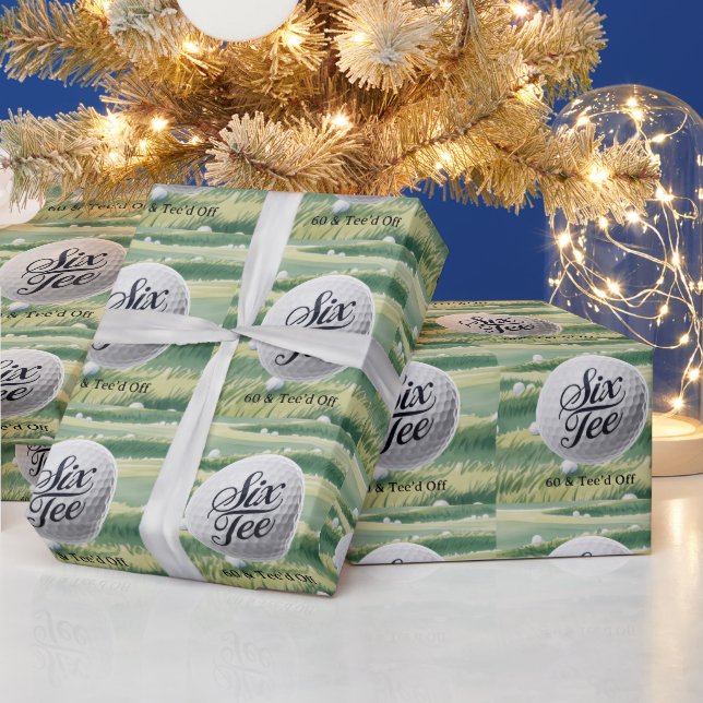 Papier Cadeau Thème de golf 60 et fêter son anniversaire avec un (Vacances)