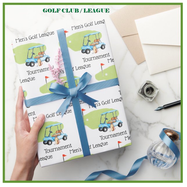 Papier Cadeau Thème de golf personnalisé Golf Club de Ligue (Créateur téléchargé)