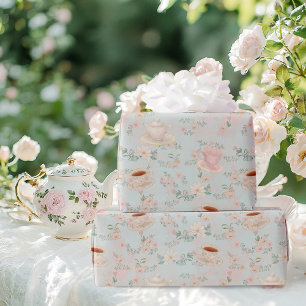 Papier Cadeau Thème de mariage Shabby chic Tea Party pour une Ba