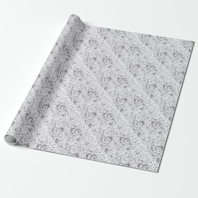 Papier Cadeau Thème de musique de motif de note de musique (Déroulé)