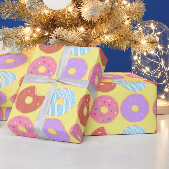 Papier Cadeau Thème de nourriture de fête d'anniversaire esthéti (Vacances)