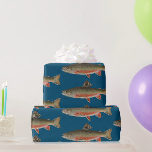 Papier Cadeau Thème de pêche de la truite broyée