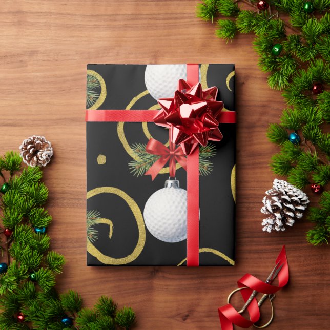 Papier Cadeau Thème Golf Noël  (Cadeau de vacances)