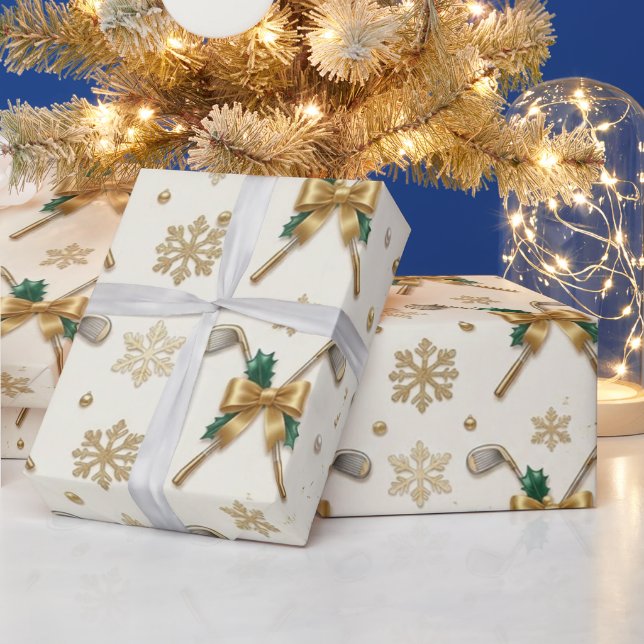 Papier Cadeau Thème Golf Noël  (Vacances)
